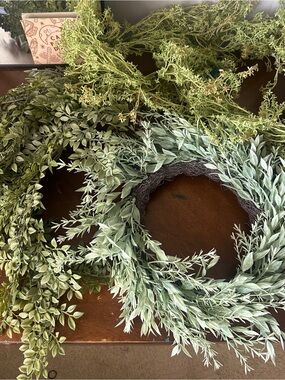 Faux Wreath, Leaves/Branches + Embellishments
